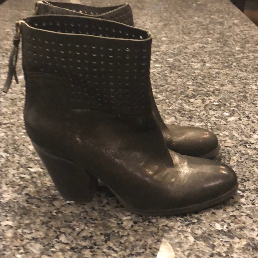 Nine West black leather booties.